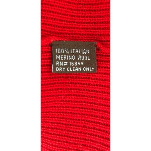 J. Mclaughlin Merino Wool Sweater Top Red ruffled sleeves Size Large - Picture 10 of 10